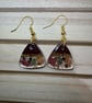 Handmade Autumn Resin Earrings with Leaf and Gold Flake Details - Image 4