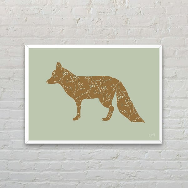 Woodland Fox A4 Art Print 