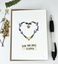 Handmade Pressed Flower Heart, Valentine's, Anniversary, Birthday Card 