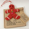 Crochet Gingerbread Man Tree Decoration - Alternative  to a Card 