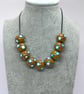 Handmade brown and turquoise lamp work glass beads - Image 9