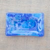 Blue Marbled Watery Fused Glass Trinket, Key, or Soap Dish