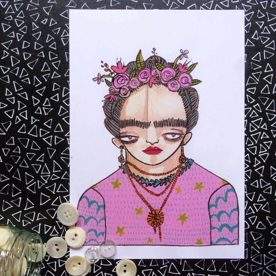 'Frida Kahlo' Small Poster Print