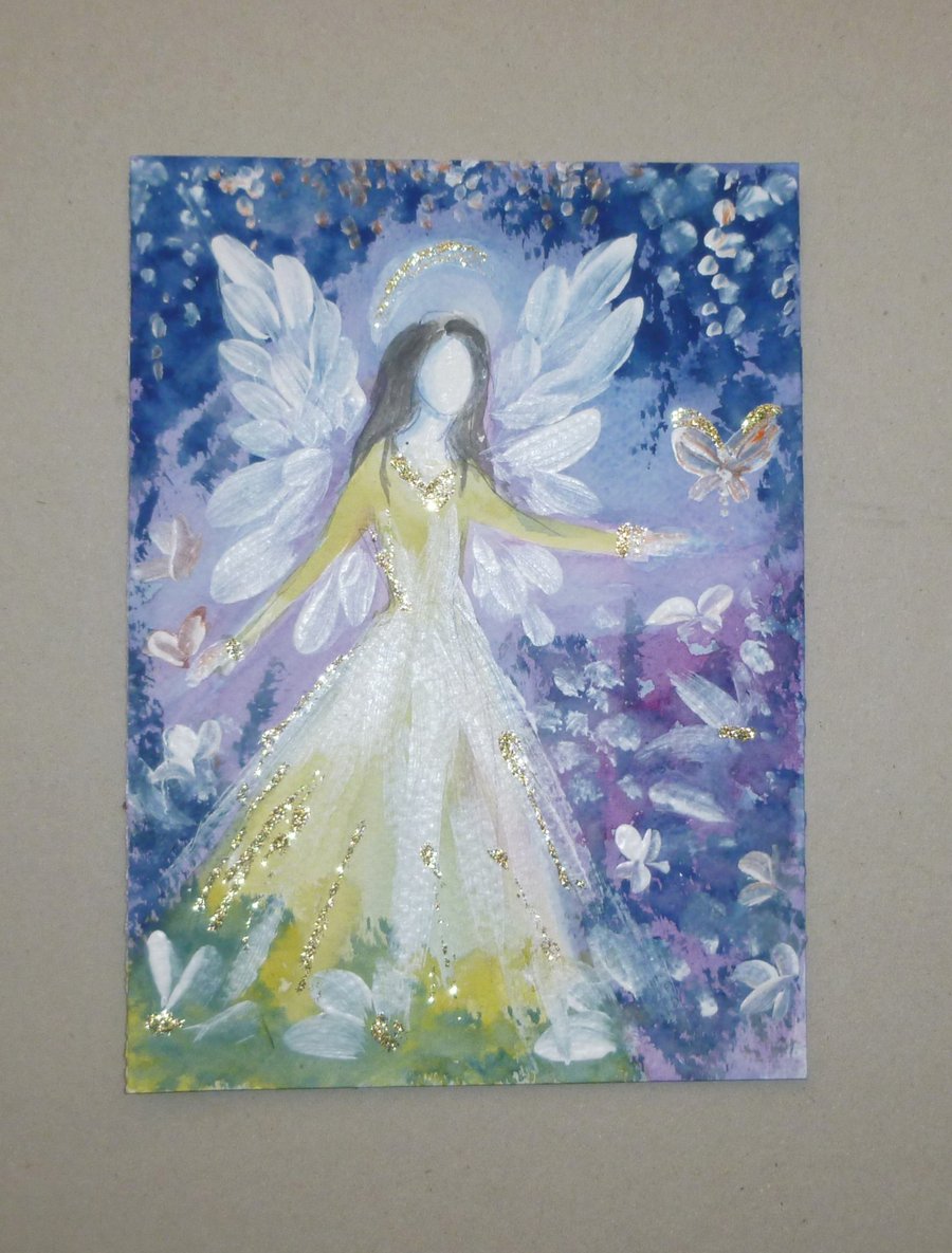 angel original art painting hand painted ( ref F 782 PN G5 )