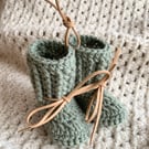 Classic Booties Wool Alpaca blend with Faux Suede Ties