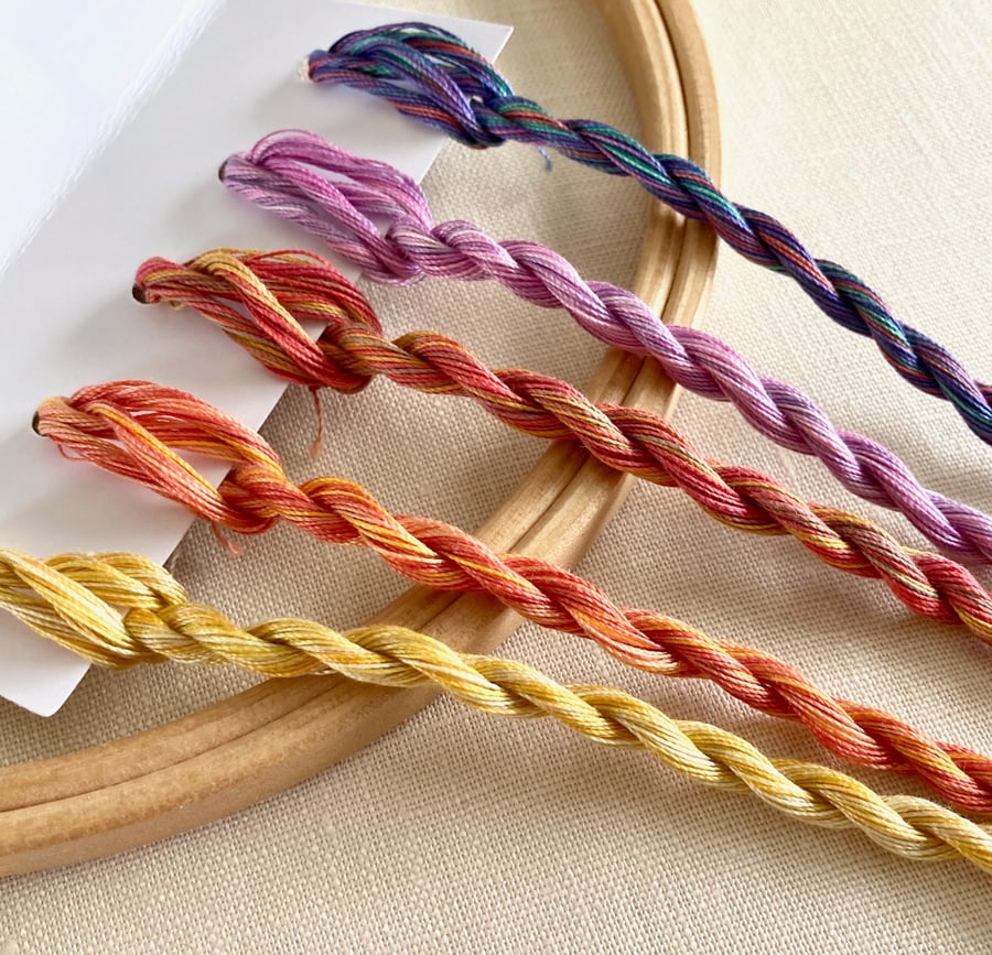 Fine Perle 16 Variegated Embroidery Thread - Wicklow Sunset