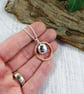 Silver Necklace. Recycled Sterling Silver Pebble with Copper Halo - Image 3