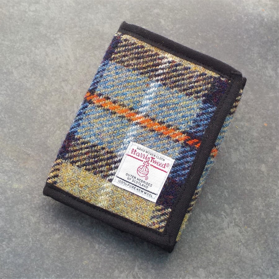 Harris tweed wallet Mackenzie tartan billfold gift for men