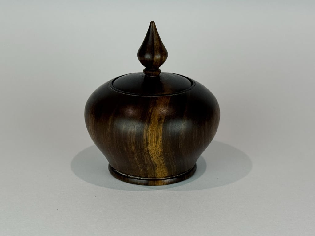 Small Lignum Vitae Trinket Box Wooden Ring,Tooth Fairy, Keepsake No.688