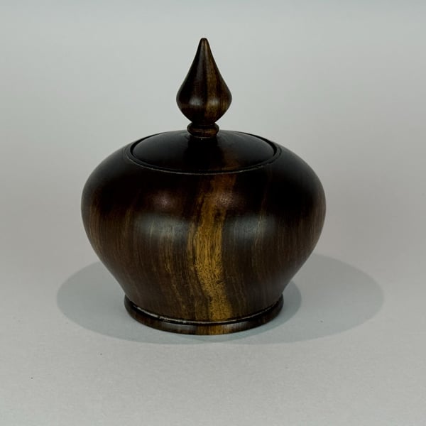 Small Lignum Vitae Trinket Box Wooden Ring,Tooth Fairy, Keepsake No.688