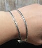 Double Curved Mini Circle Pattern Bangles Sterling Silver 925 Handmade - Image 3