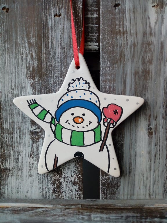 Snowman Ceramic Decoration