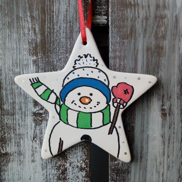 Snowman Ceramic Decoration