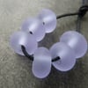 lilac frosted lampwork glass spacer beads