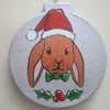 Bunny Rabbit Christmas Tree Bauble Decoration