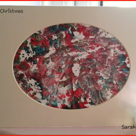 Christmas Encaustic Art Original Painting