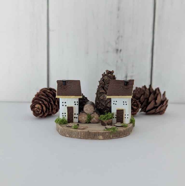 Autumn Cottages - Handmade Tiny Wooden Country Home Decor 