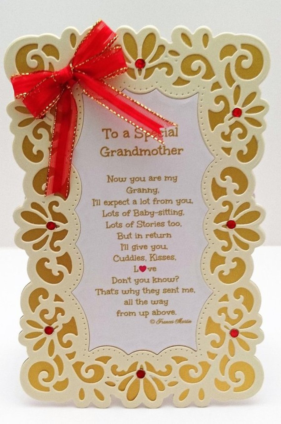 New Baby Card,To A Special Grandmother Keepsake Card with Verse, FREE P&P to UK 