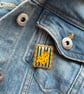 Banana Postage Stamp Polymer Clay Pin Badge