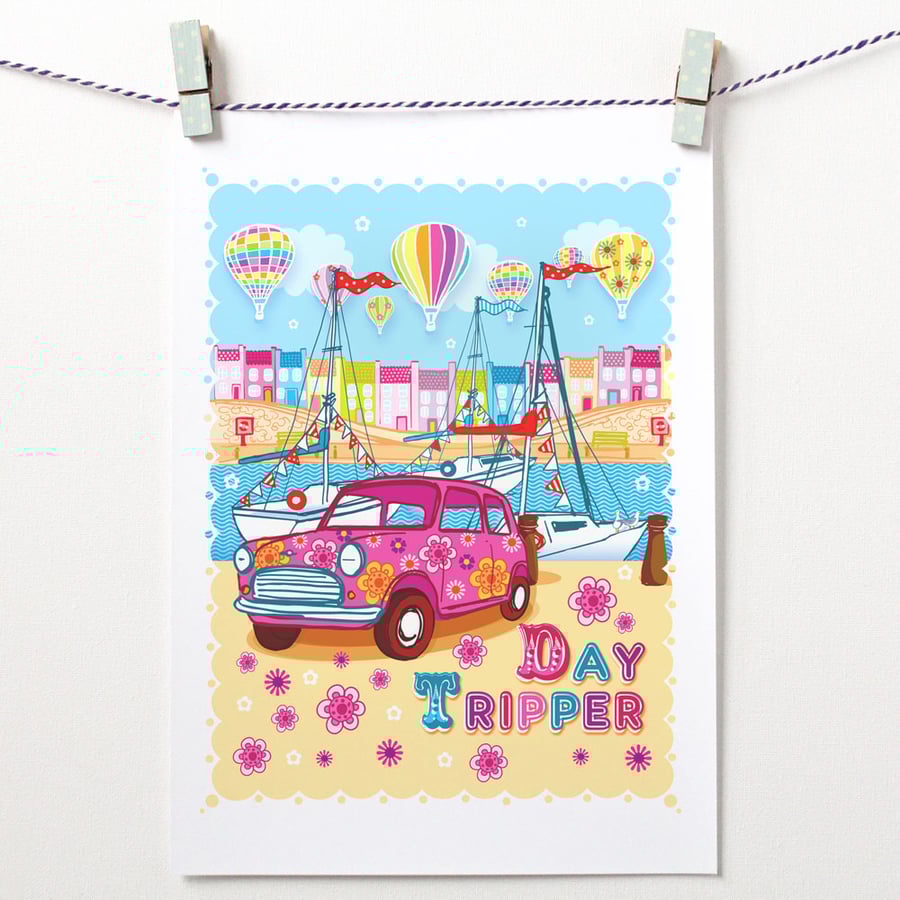 'Day Tripper' Unframed A4 Print