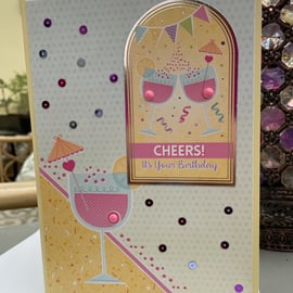 Cheers it's your birthday cocktail birthday card