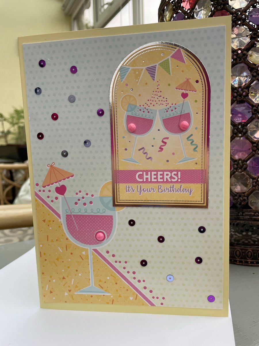 Cheers it's your birthday cocktail birthday card