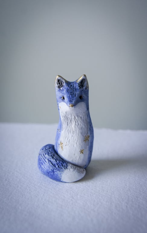 Starry Sky Fox Handmade Sculpture