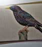 Starling Embroidered Portrait Greetings Card - Image 1