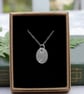 Silver Oval Fern Pattern Pendant - Image 5
