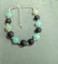 Black Lava & Amazonite bracelet and matching earrings  - Image 3