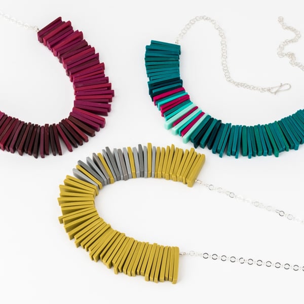 Colourful Deco Statement Necklace, Contemporary Jewellery