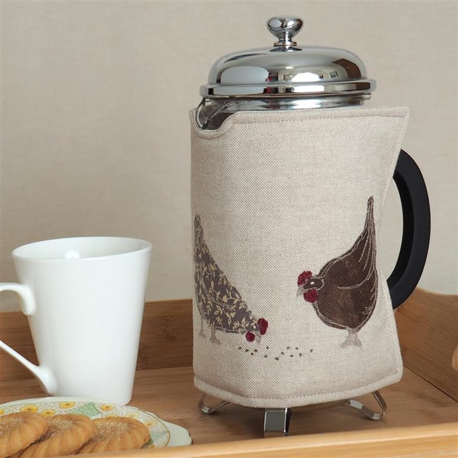 Cafetiere Cosy Hen Chickens Nature Farm