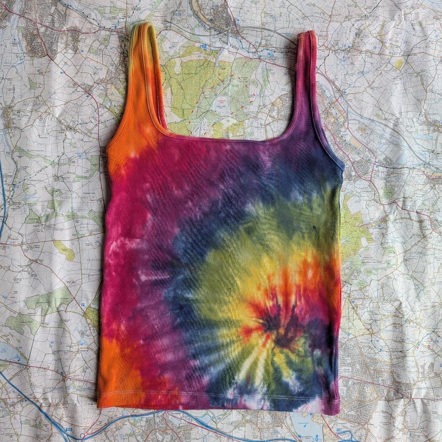Tie dye cotton vest top (M 12-14)