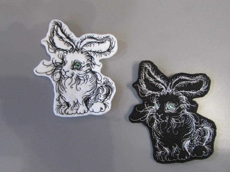 Hare Bunny Rabbit Embroidered Sew on Applique Patch