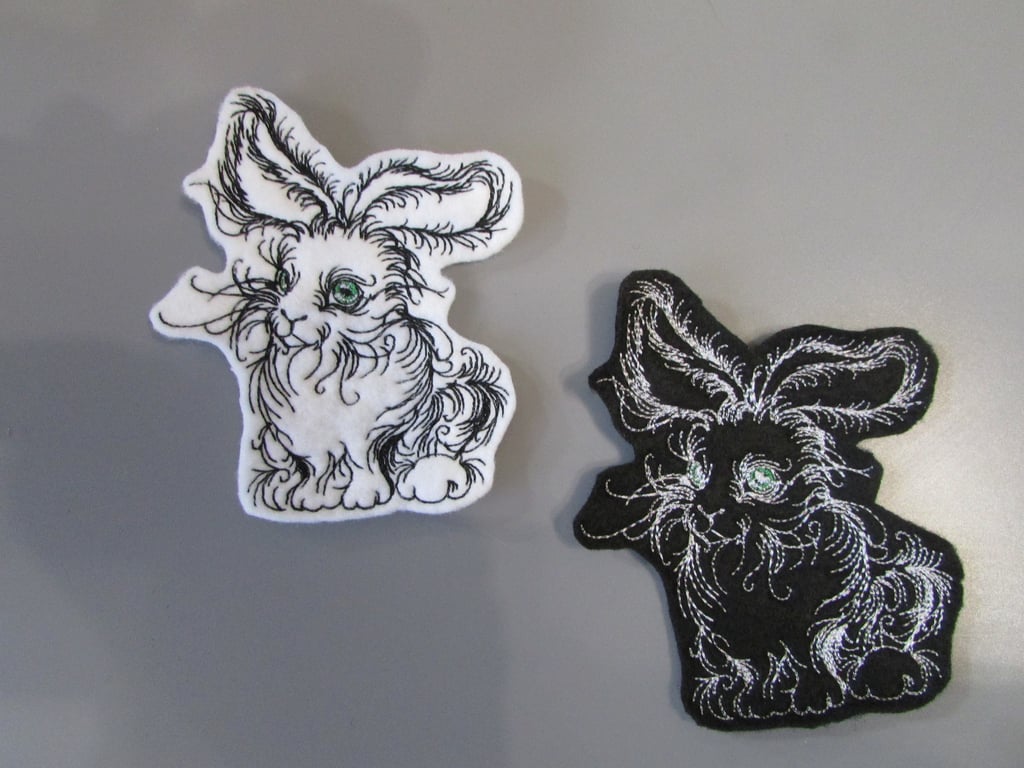 Hare Bunny Rabbit Embroidered Sew on Applique Patch