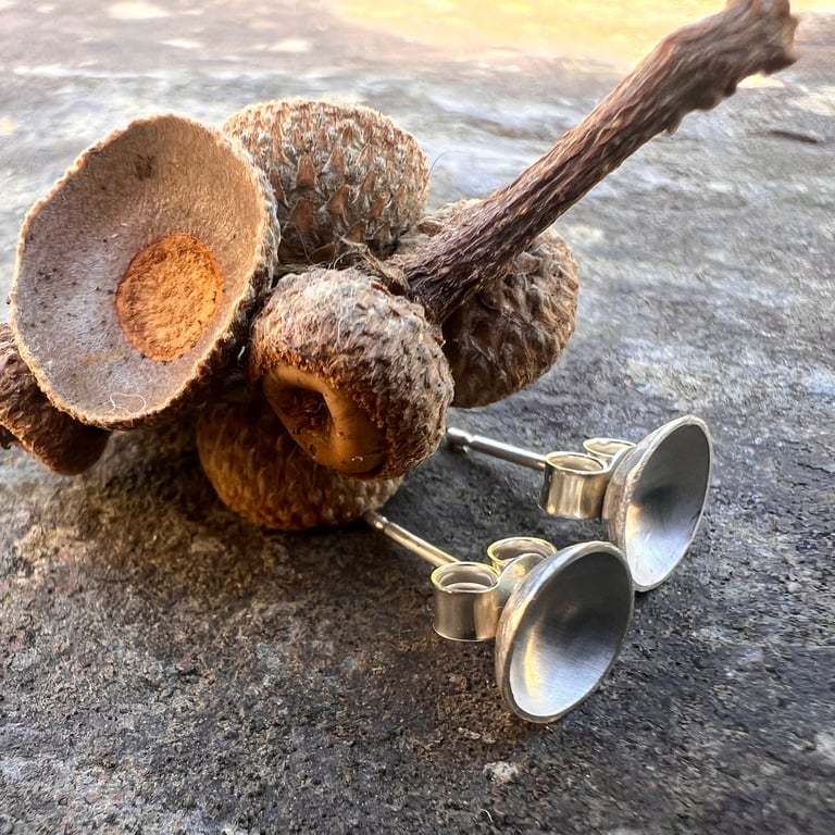 Silver Acorn Stud Earrings