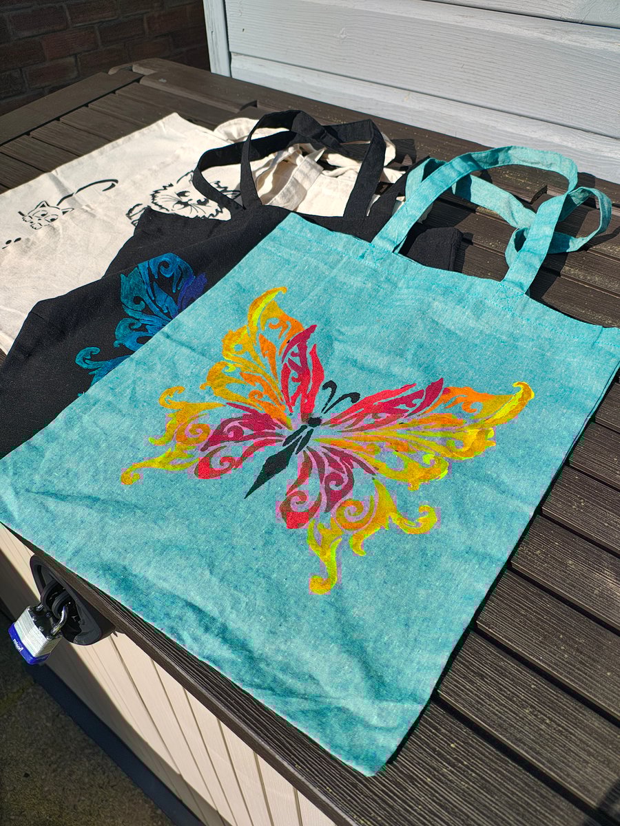 Hand painted tote bag 