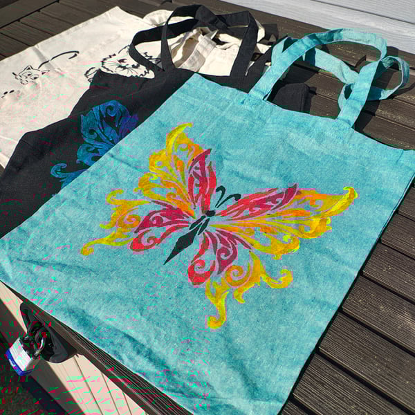 Hand painted tote bag 