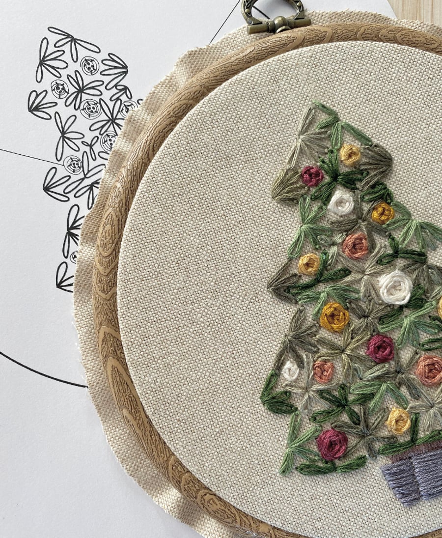 Christmas Tree Printable Embroidery Pattern