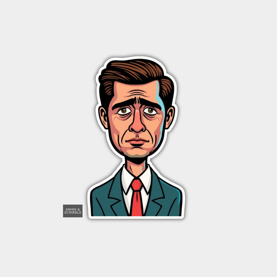Funny Novelty Vinyl Sticker - Grumpy Businessman