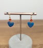 Purple patchwork heart dangle orange  - Image 1