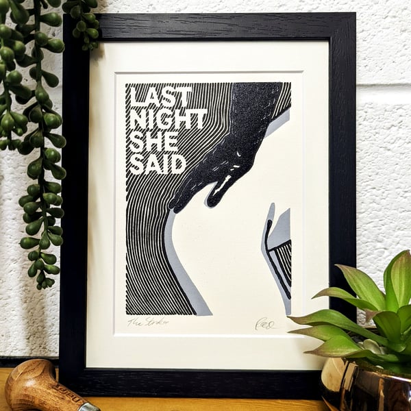 The Strokes- Last Night Original Lino Print