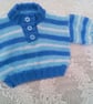 Baby's Blue and White Long Sleeved Jumper, New Baby Gift, Custom Make - Image 3