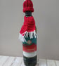 Crochet hat and scarf set for a wine bottle 