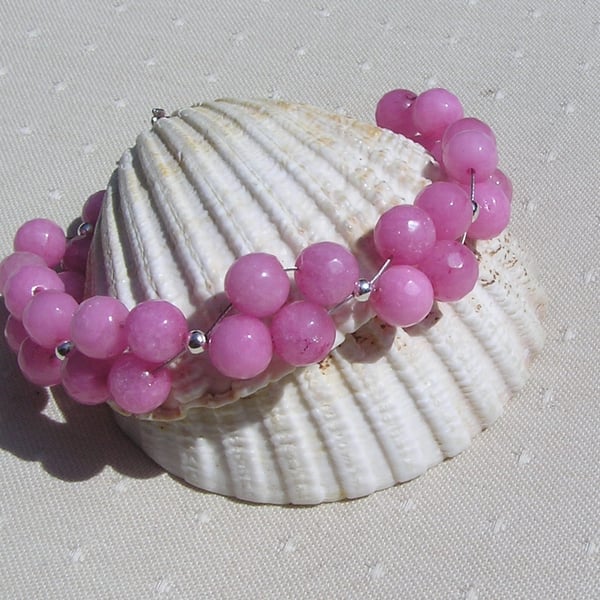 Pink Morganite Crystal Gemstone Beaded Bracelet "Serene Rose"