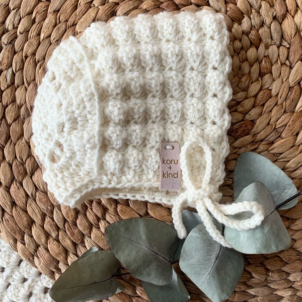 Bridgerton Baby Bonnet Merino Wool 