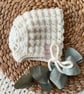 Bridgerton Bonnet 100% Merino Wool Off White - Image 4