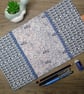 A5 sketchbook or notebook with fabric cover, cat design - Image 2