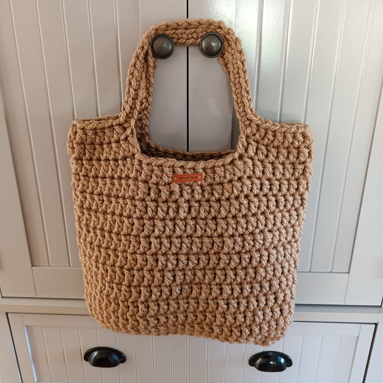 Crochet unlined bag, shopping bag, tote bag, student bag