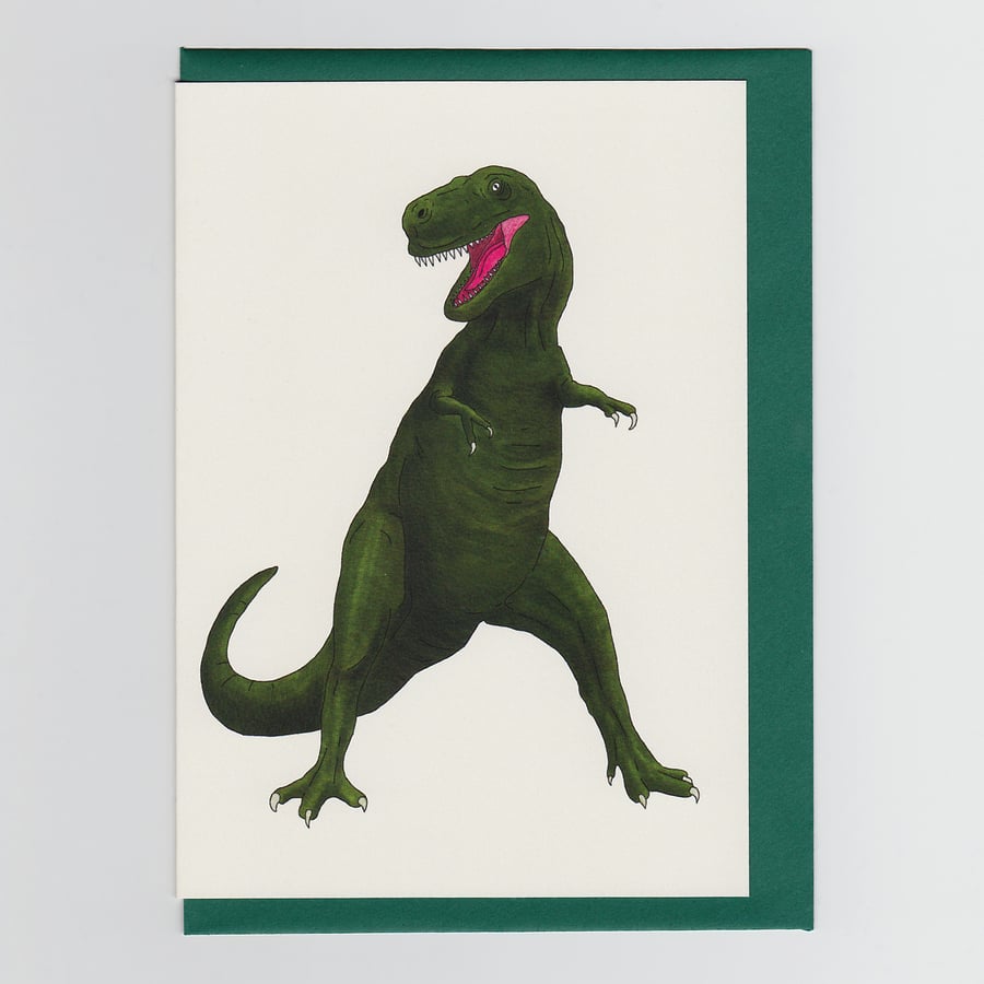 T Rex, Dinosaur, Greetings Card